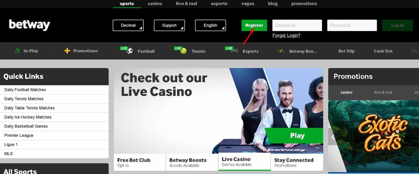 Betway registration