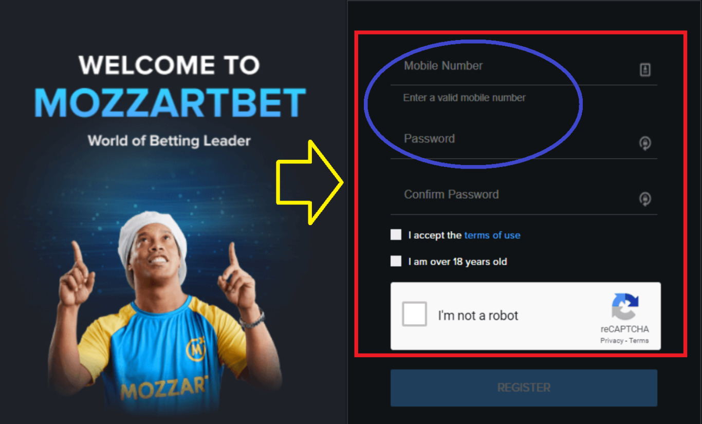 MozzartBet registration through mobile